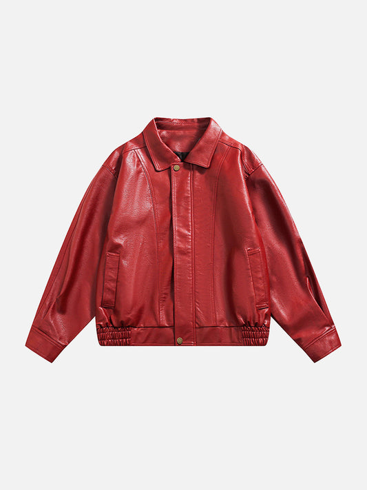 "80s" Vintage Red Leather Jacket