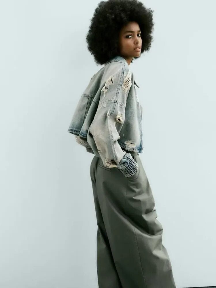 "Street Star" Fringe Denim Jacket