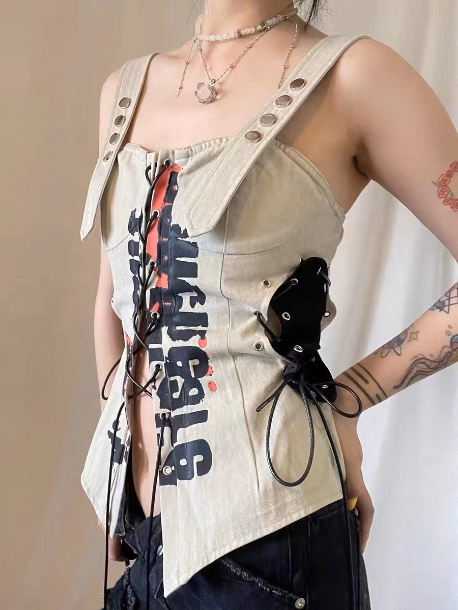 Letter Print Cropped Top