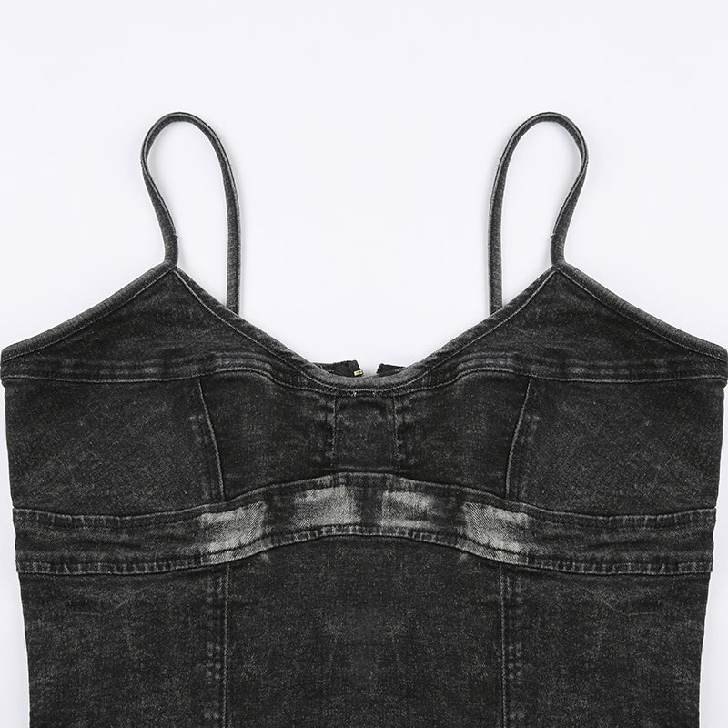 Cargo Cropped Denim Patchwork