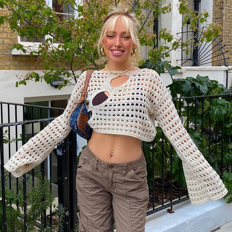 Cutout Cropped Long Sleeves