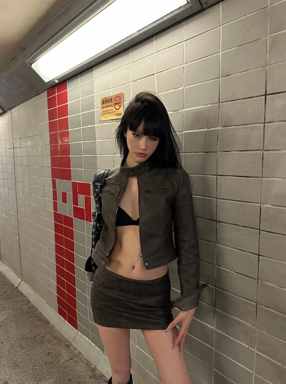 Street Leather Jacket Set