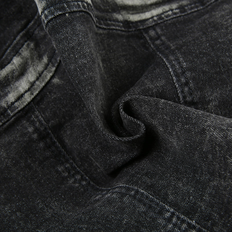 Cargo Cropped Denim Patchwork