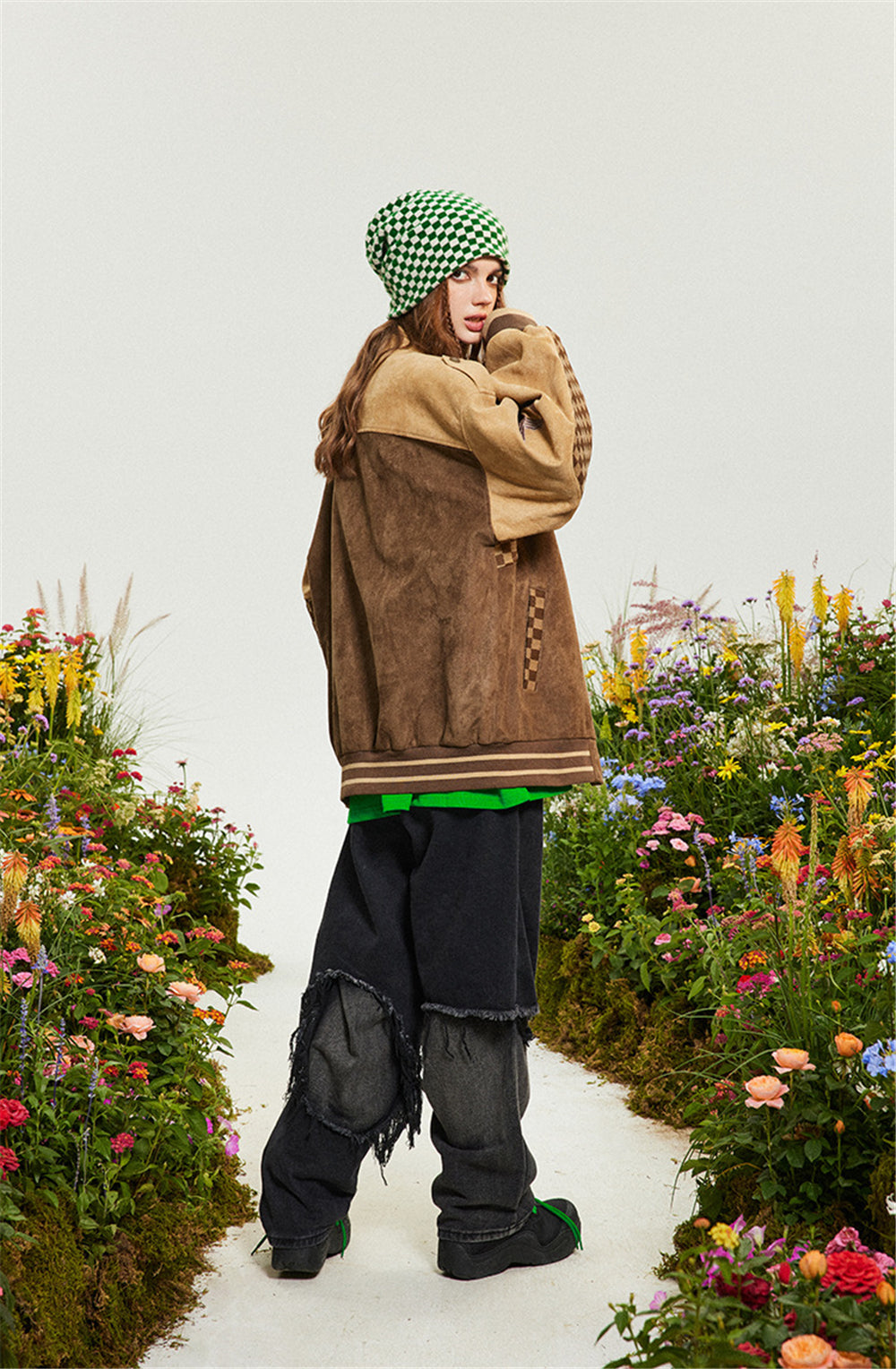 "Street Star" Suede Patchwork Racing Jacket