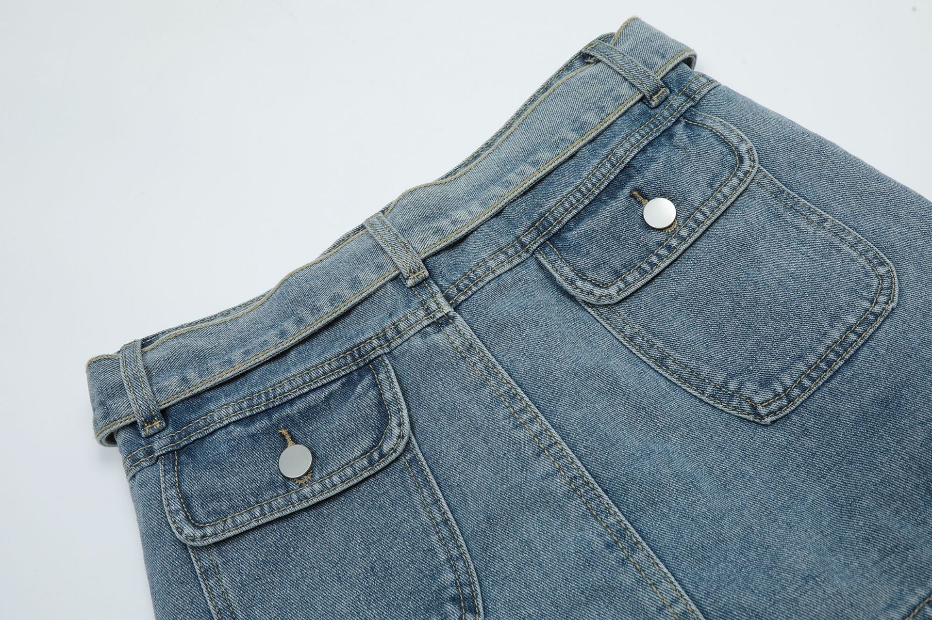Vintage Multi Pocket Denim Skirt