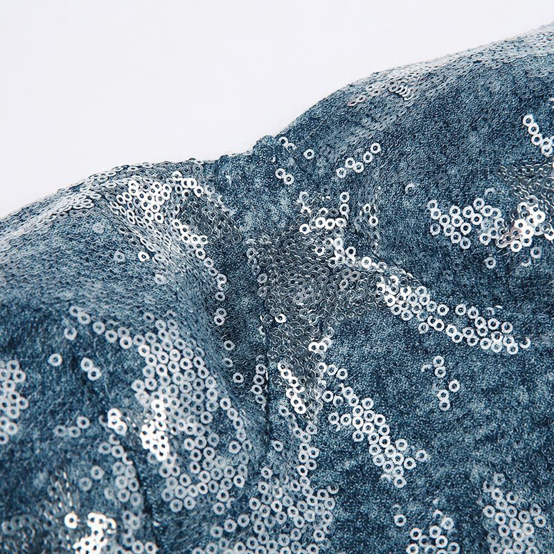 Glitter Star Chain Cropped Denim