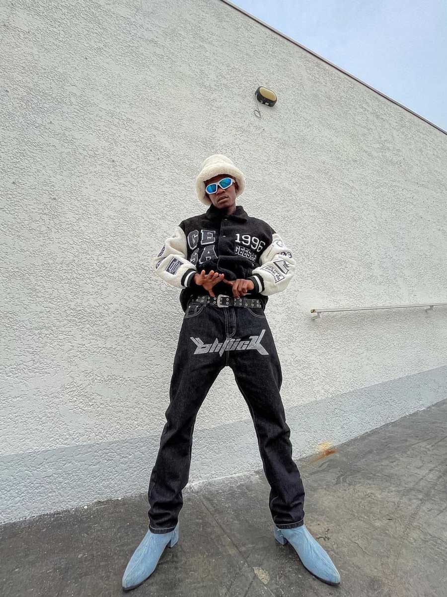 Letter Black Baggy Jeans