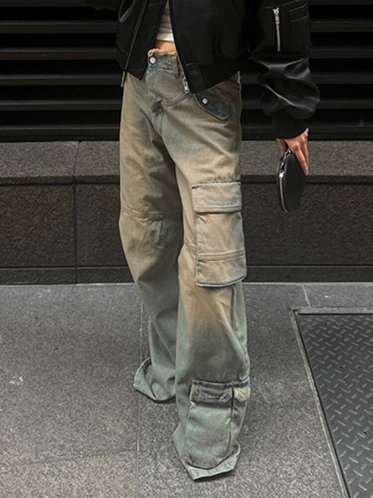 Y2K 2000s Washed Cargo Jeans