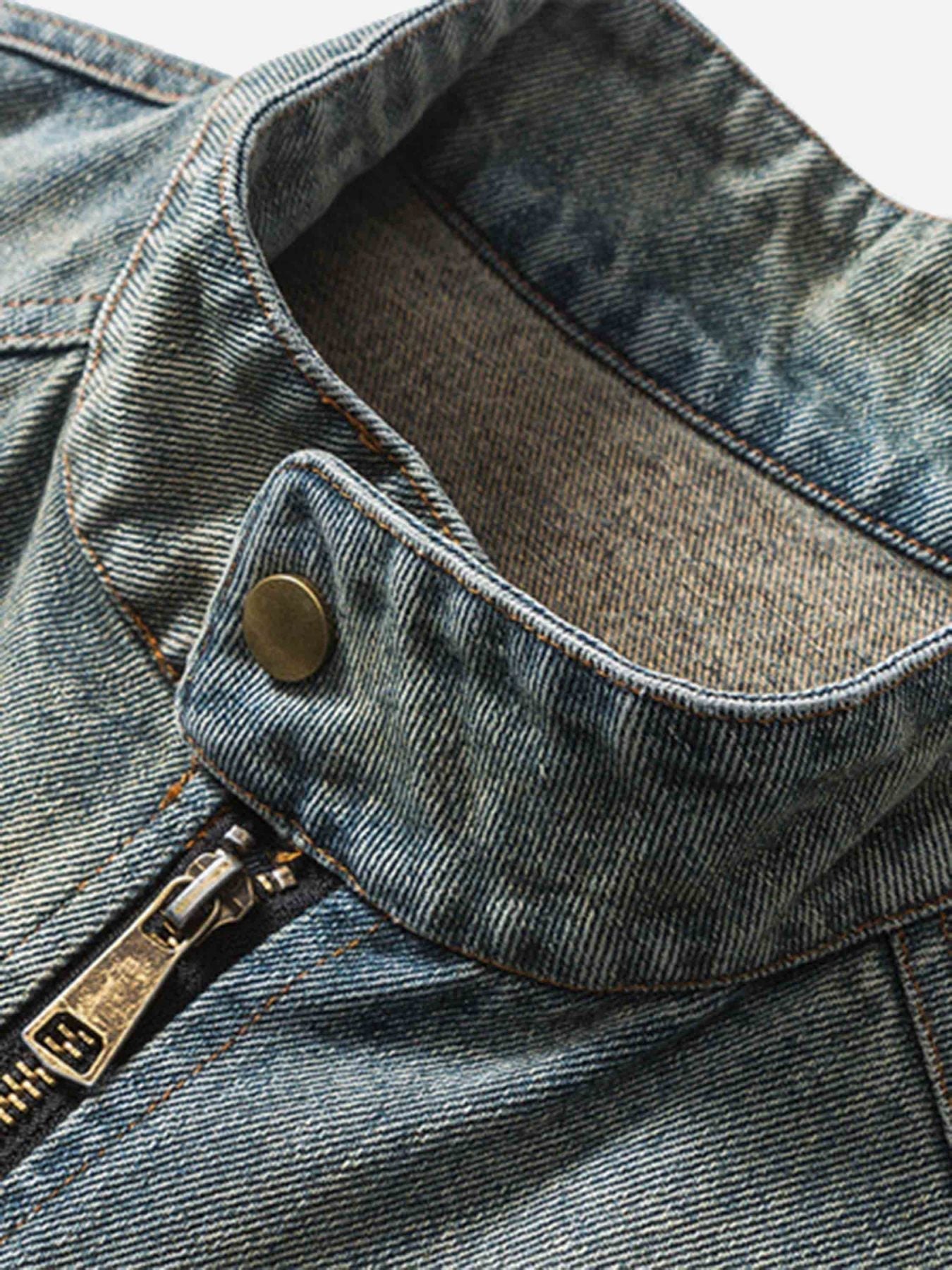 Badge Embroidered Denim Jacket