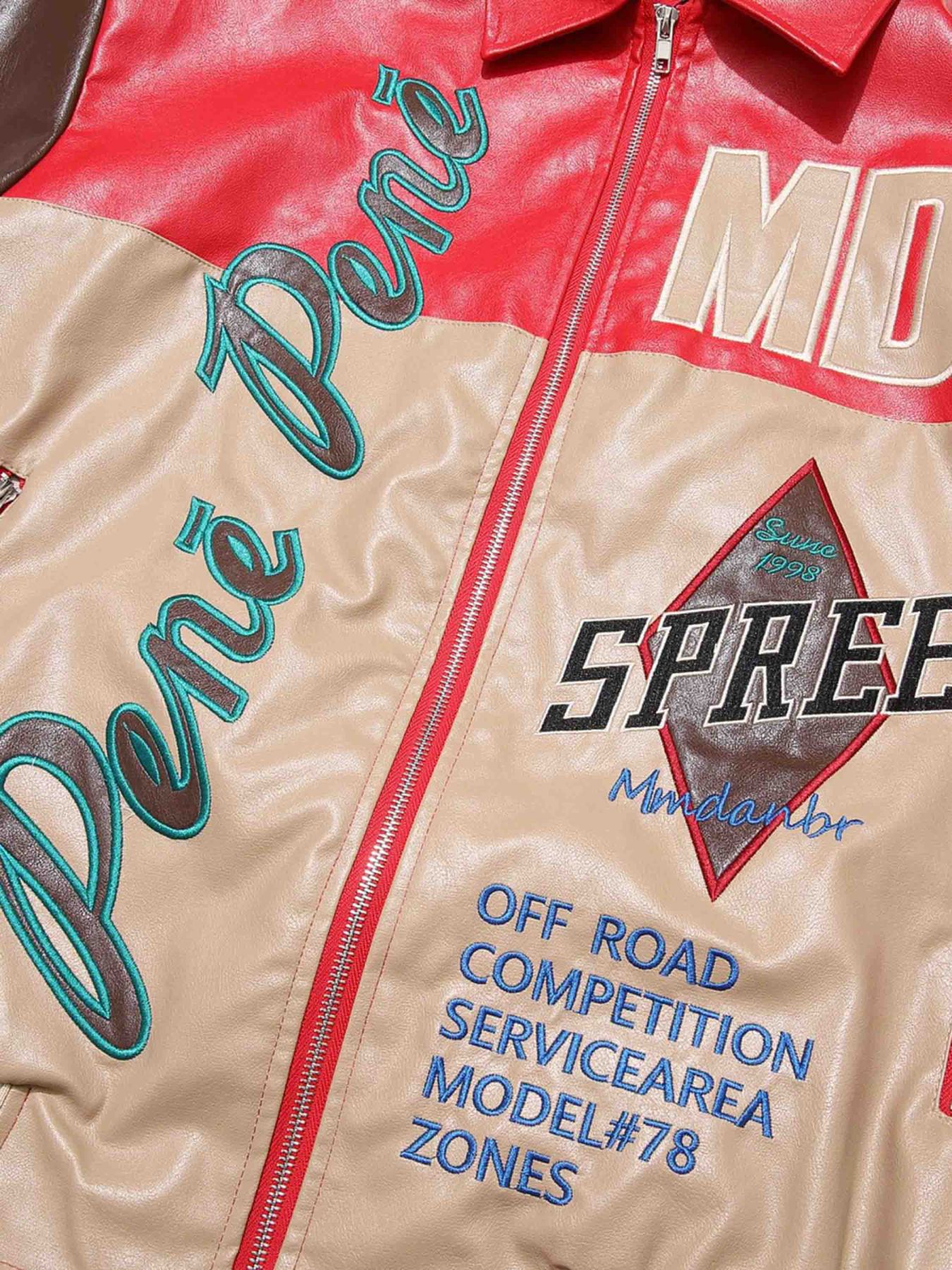 "Street Star" Embroidered Leather Jacket