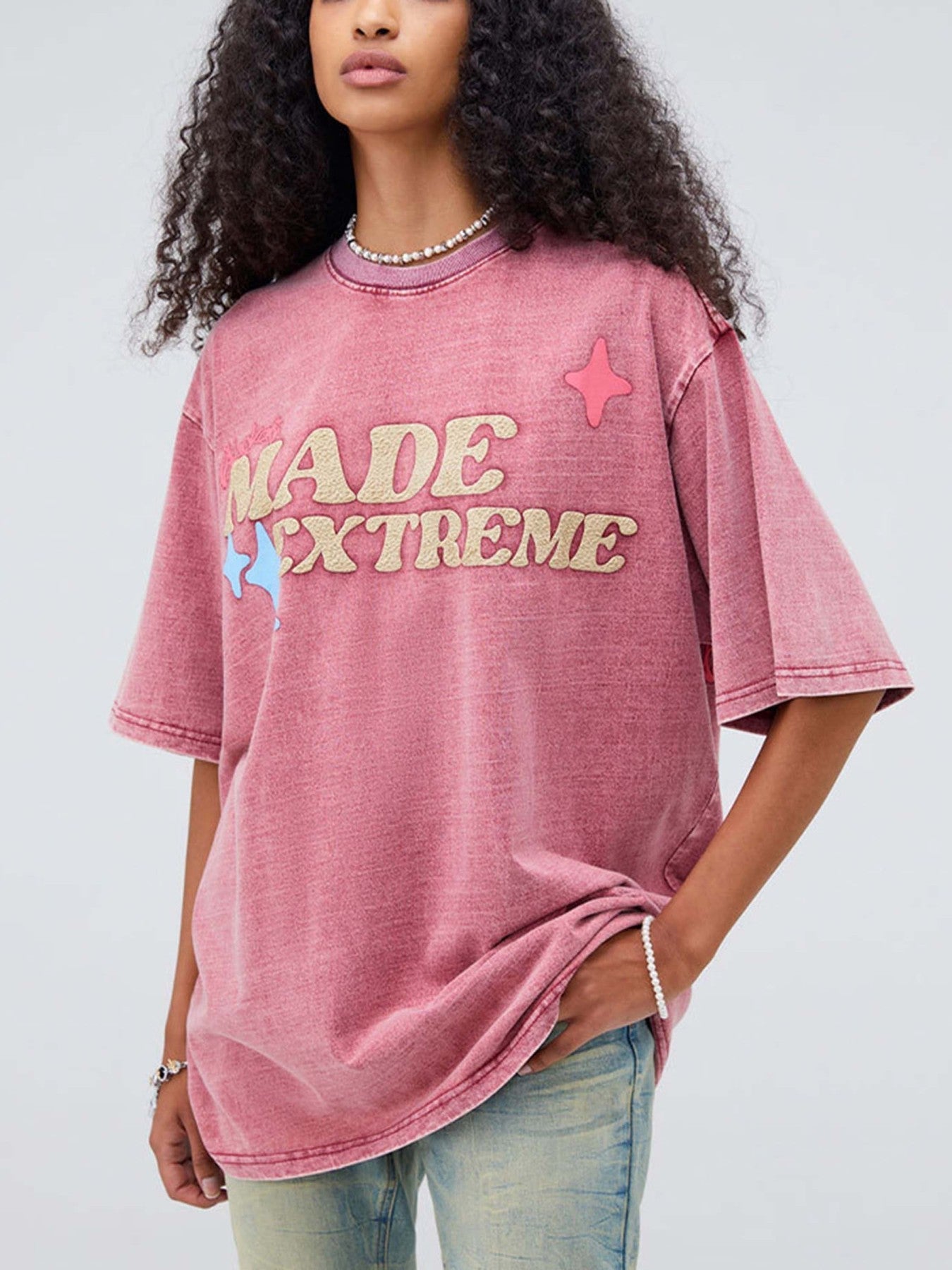 Fun Cartoon Foam Print T-shirt