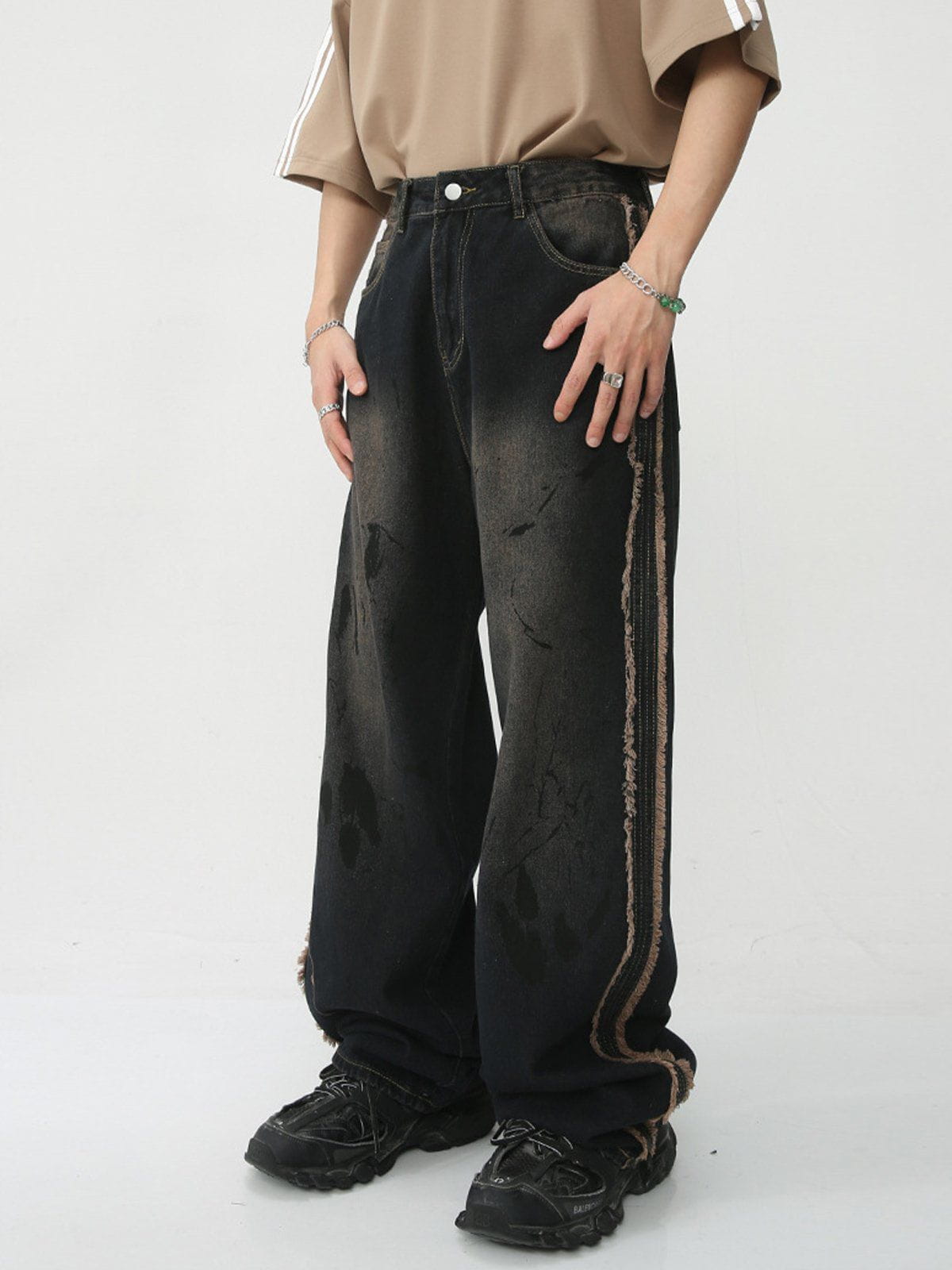 "Street Star" Vintage Fringe Loose Jeans