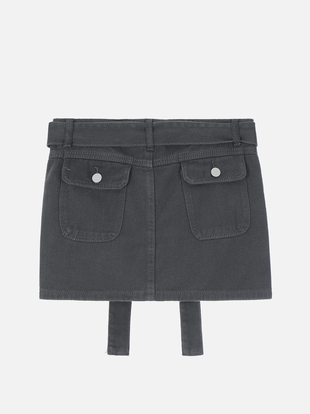 Vintage Multi Pocket Denim Skirt