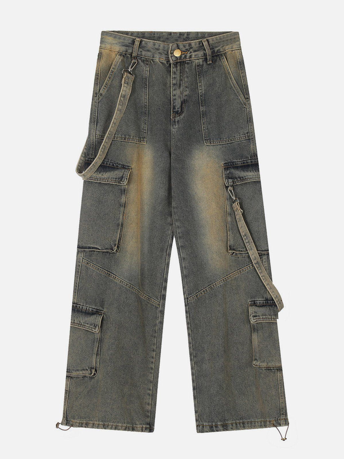 "Street Star" Multi Pocket Washed Jeans