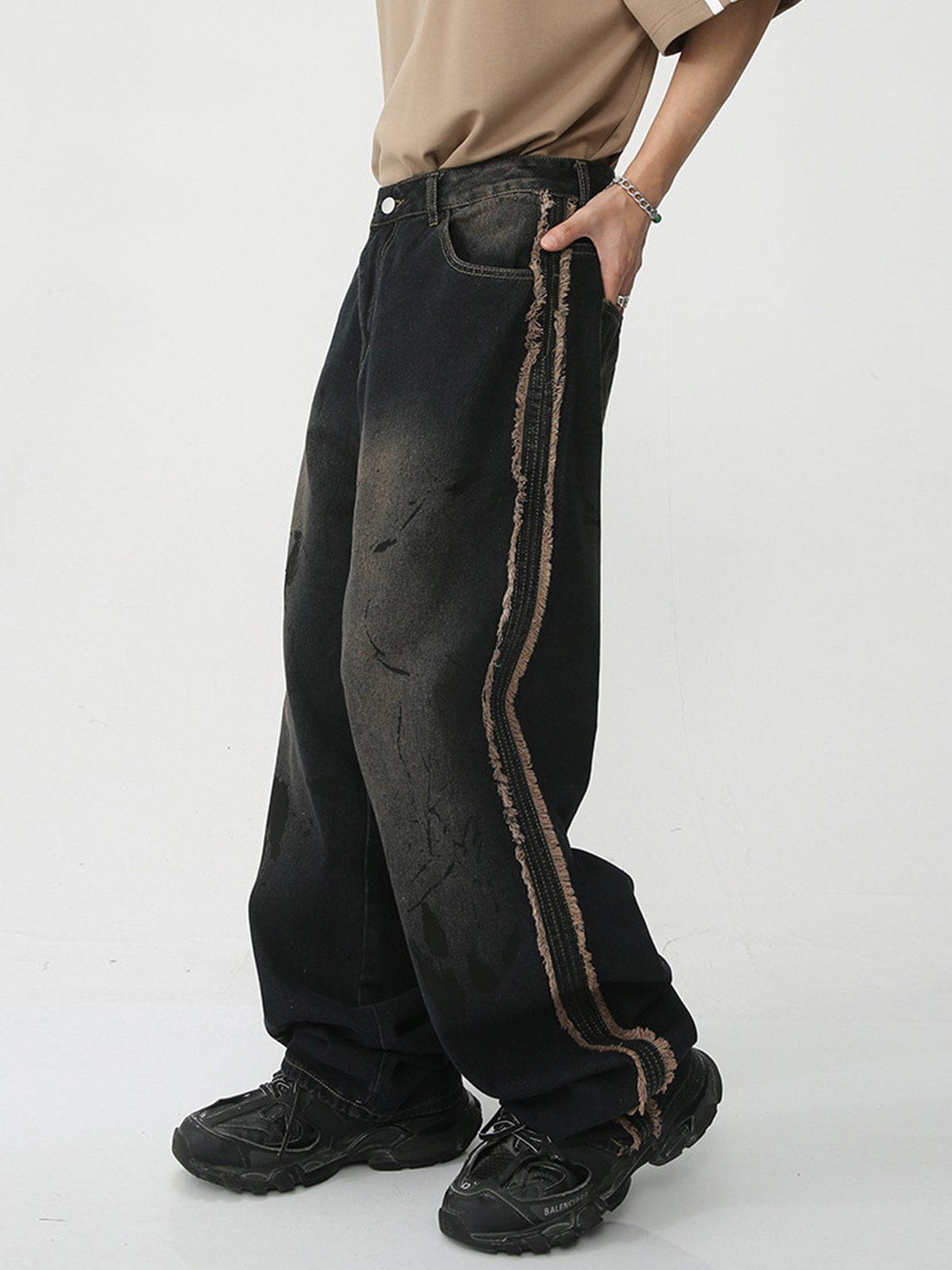 "Street Star" Vintage Fringe Loose Jeans