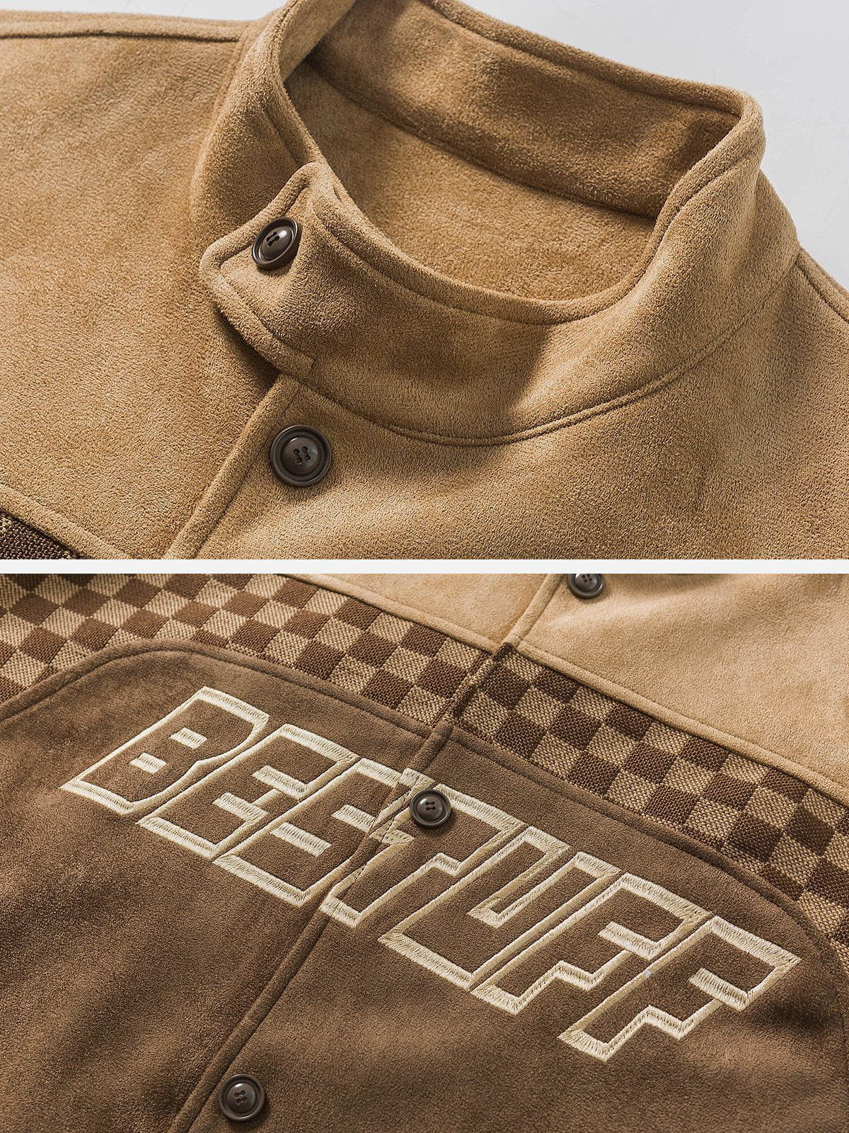"Street Star" Suede Patchwork Racing Jacket