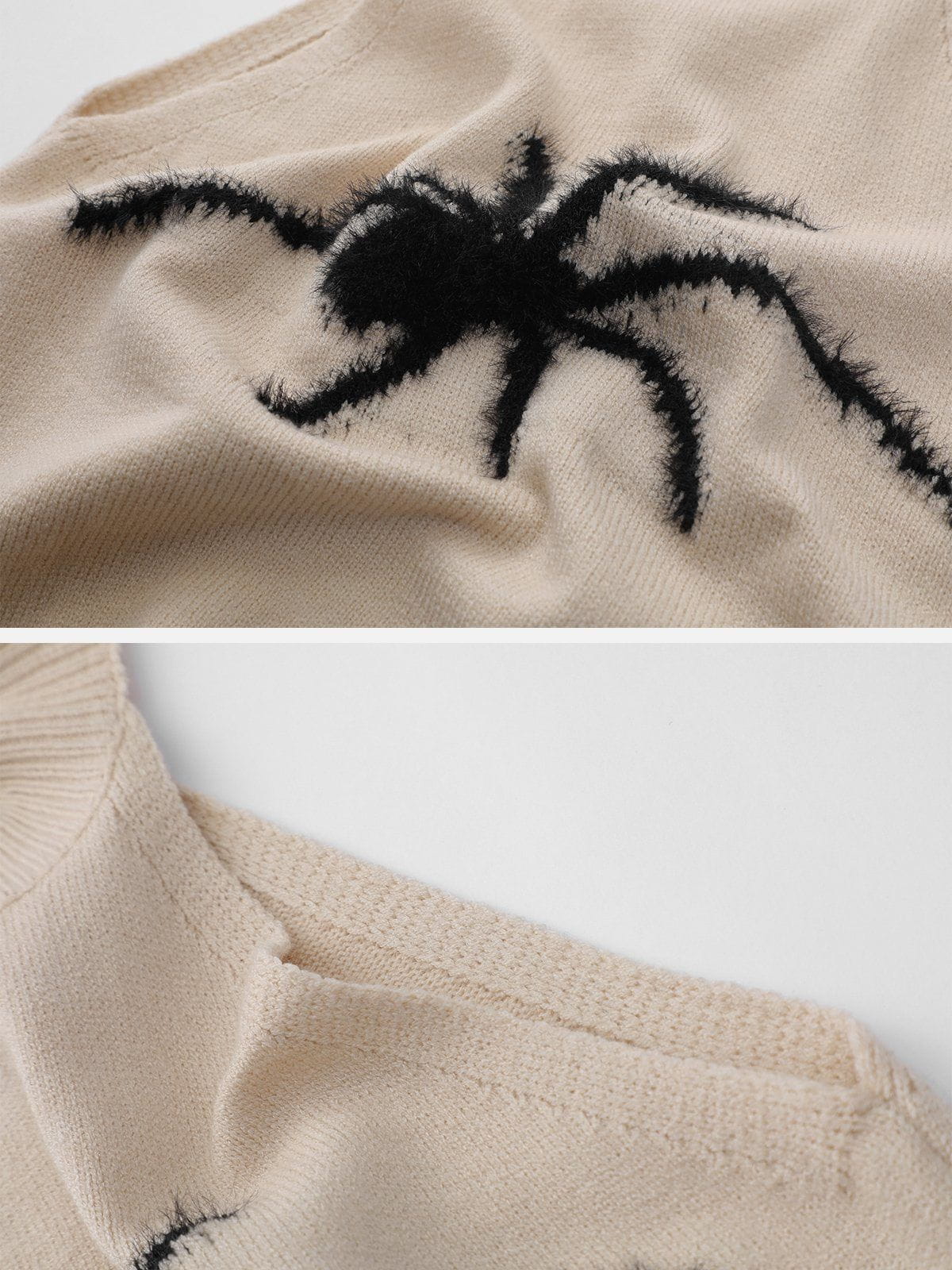 Spider Embroidery Knitting Top