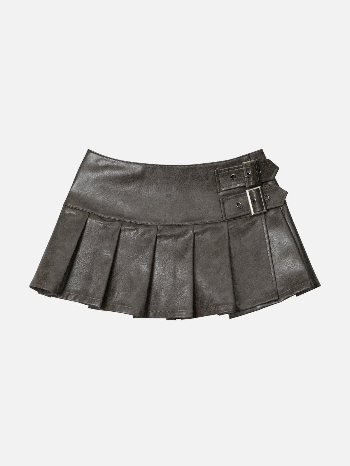 Vintage Leather Pleated Skirt